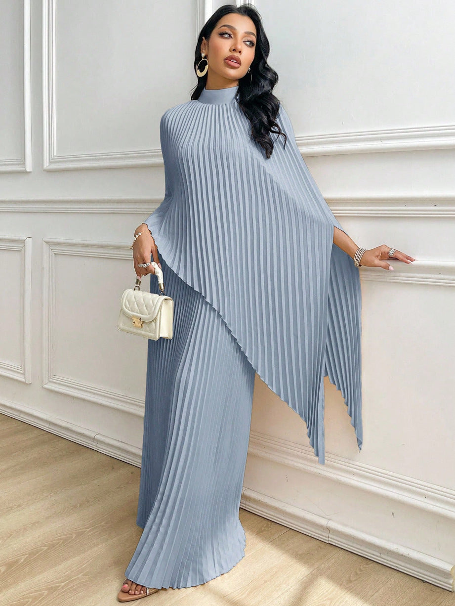Damen Elegant gefaltete Cape-Bluse Set Drune