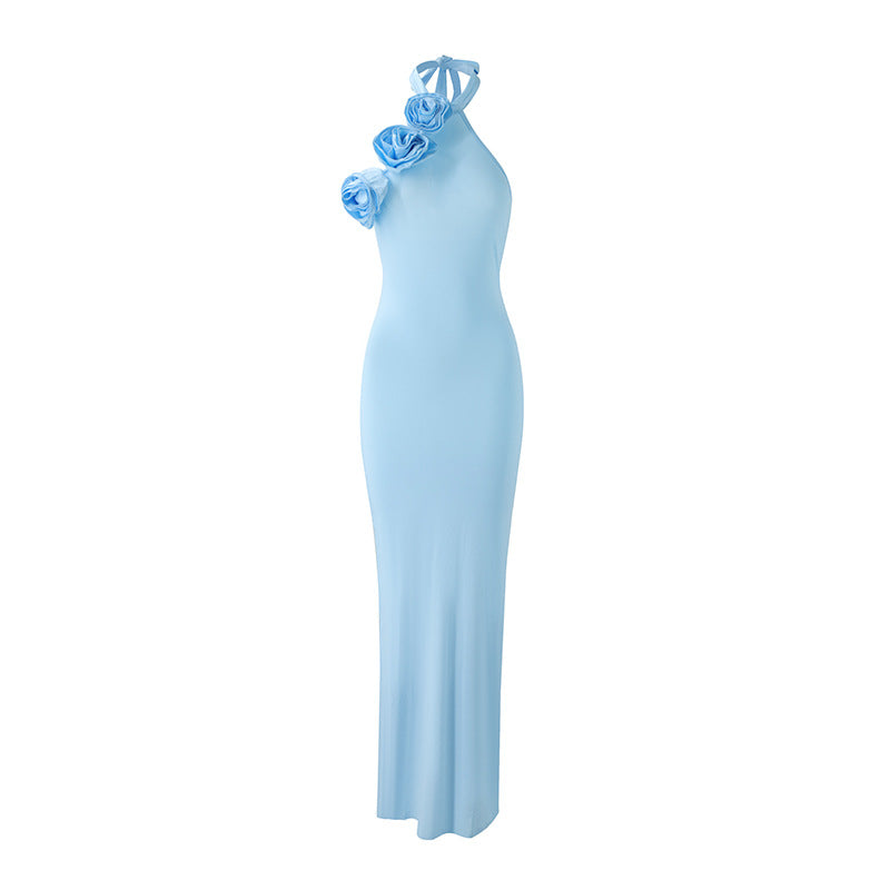 Damen Elegantes Abendkleid mit floralem Schulterdesign und figurbetontem Schnitt Drune
