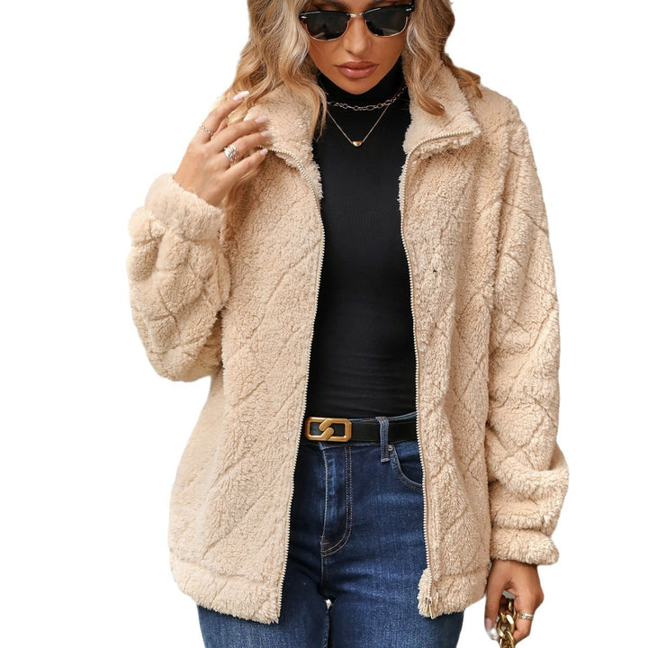 Damen Plüschjacke mit modernen Steppdetails Drune