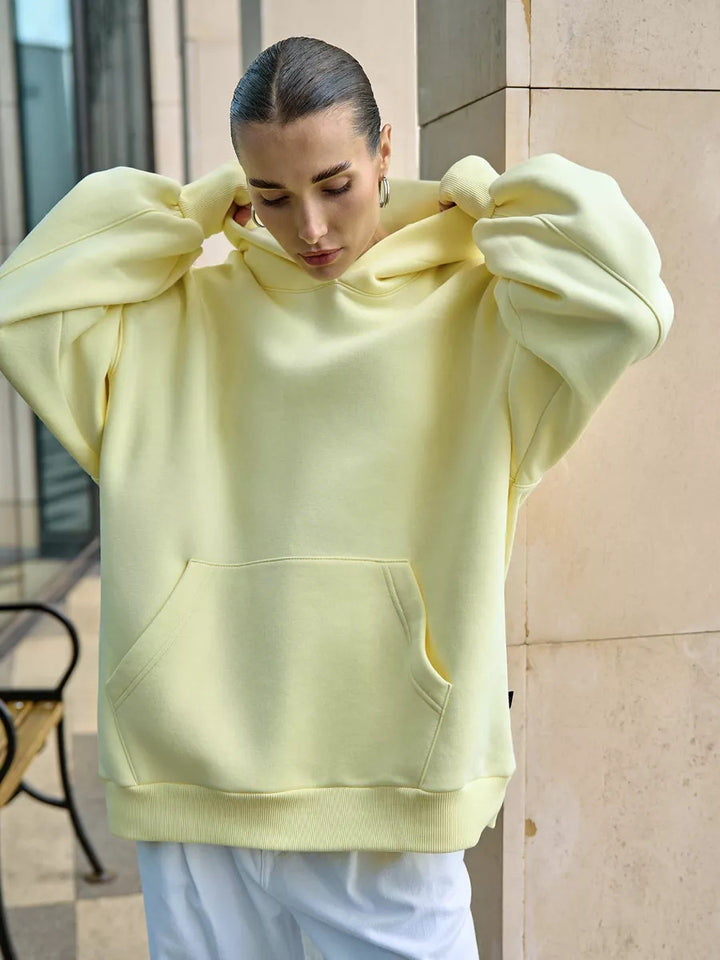 Damen Oversized Kapuzenpullover mit extra weitem Schnitt und Kängurutasche Drune