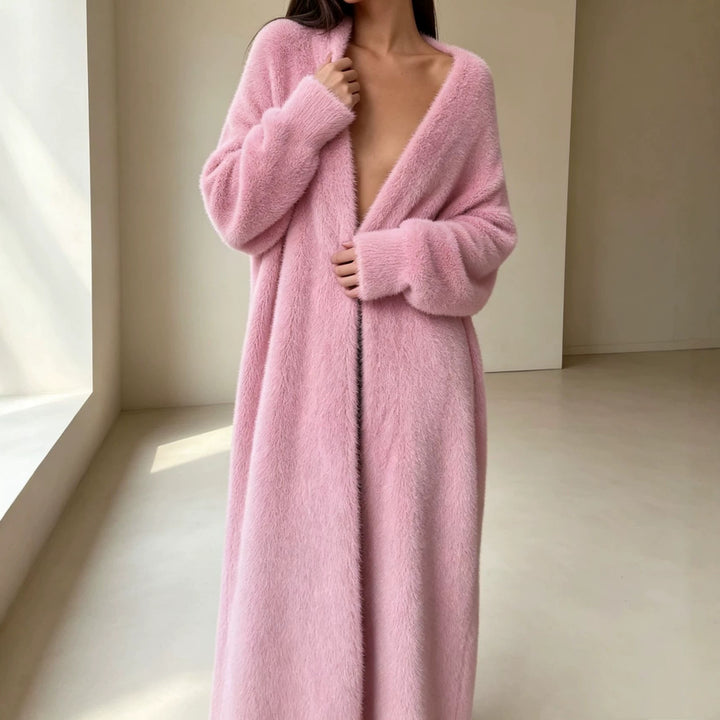 Damen Langer Übergroßer Maxi-Strickcardigan mit offener Front Drune