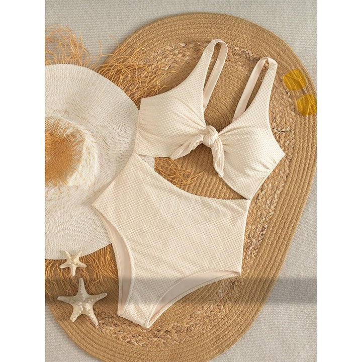 Damen Einteiler Badeanzug mit Cut-Out Design und raffiniertem Knoten Drune
