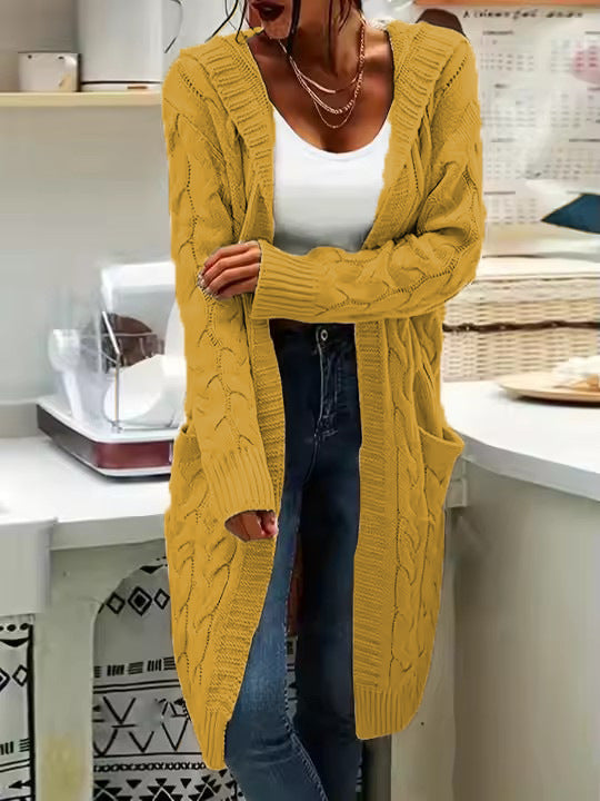 Damen Grobstrick Cardigan mit seitlichen Taschen und strukturiertem Zopfdesign Drune