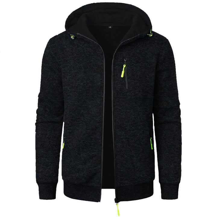 Drune | Herren Gemusterte Zip Kapuzenpulli