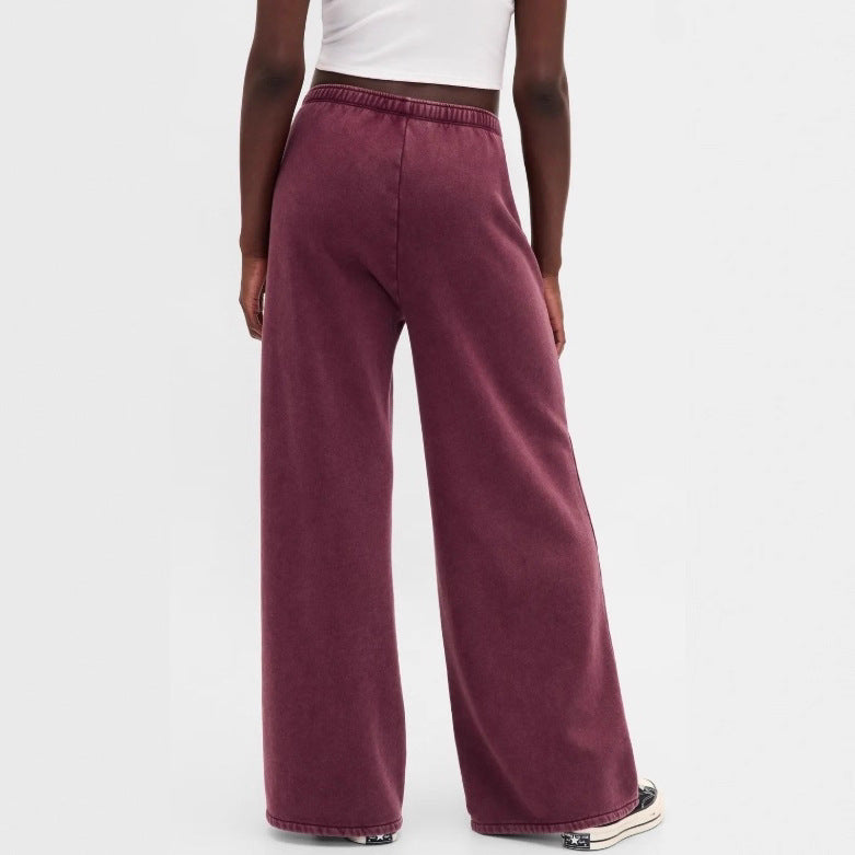 Damen nan zweiteiliges Frottee-Loungewear-Set mit Reißverschluss-Kapuzenjacke und weit geschnittener Jogginghose Drune