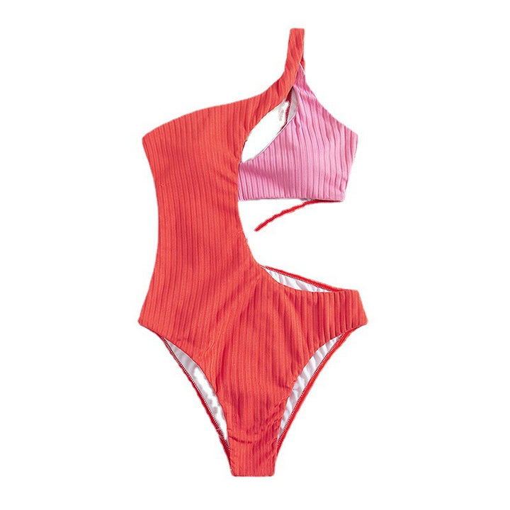 Damen Einteiler Badeanzug mit asymmetrischem Schnitt und modischen Cut-Outs Drune