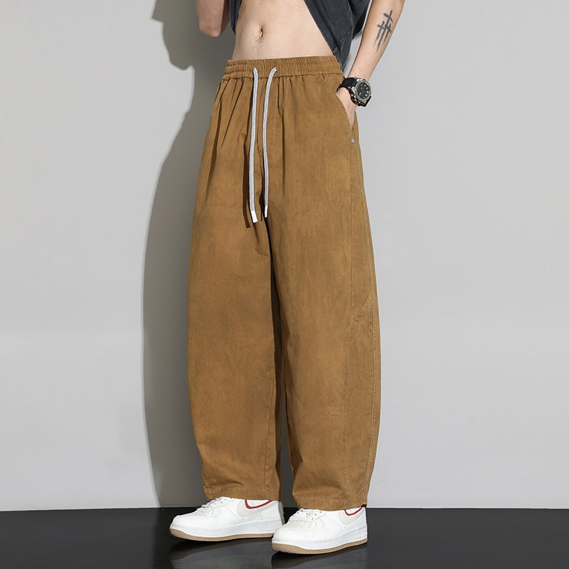 Herren Weite Baggy-Freizeithose mit Tunnelzugbund & Kordelzug Drune