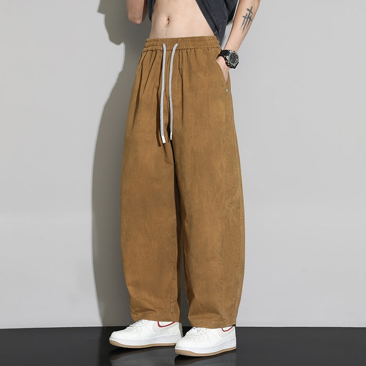 Herren Weite Baggy-Freizeithose mit Tunnelzugbund & Kordelzug Drune