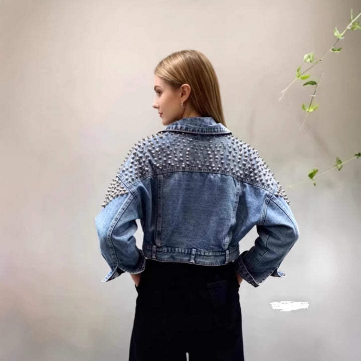Damen Denimjacke mit Nietenverzierungen Drune