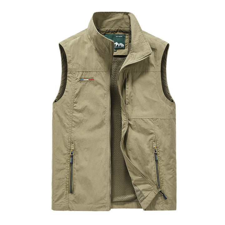 Herren warme Outdoor‑Weste mit Teddyfutter und mehreren Reißverschluss‑Taschen Drune