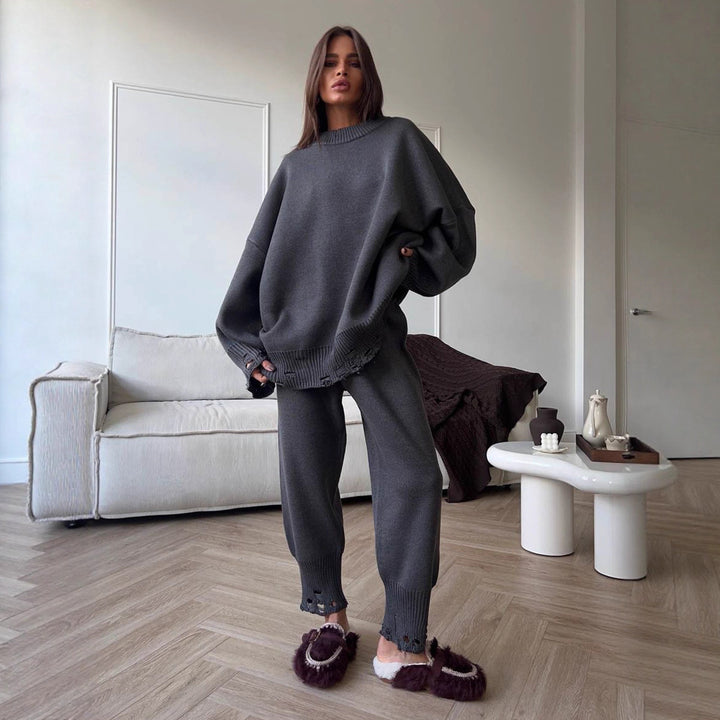 Damen Weites Strickensemble mit raffinierten Details Drune