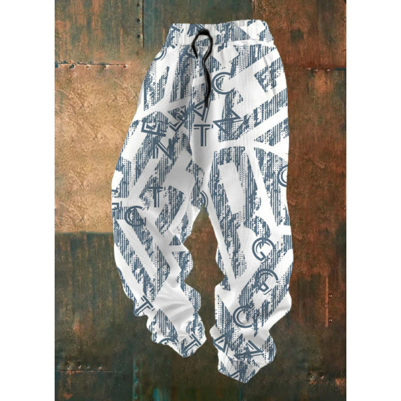 Damen Bequeme Freizeithose mit kreativem Druck Drune