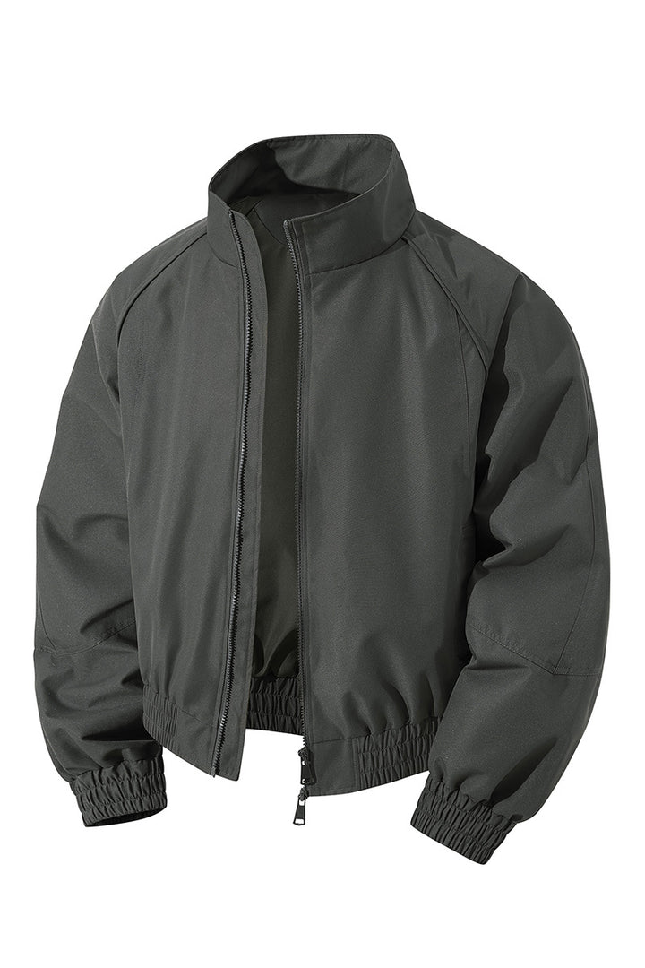 Herren leichter Windblouson mit hochgeschlossenem Kragen, zweiwege-reißverschluss und elastischem Kordelbund Drune