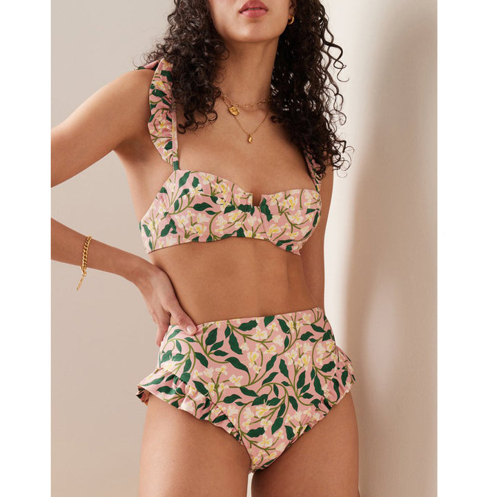 Damen Bikiniset mit verspielten Rüschendetails Drune