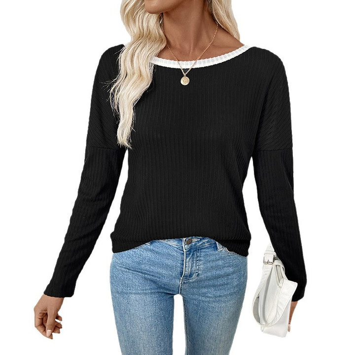 Damen Rückfreies Rippstrick-Longsleeve mit Zierschleifen Drune