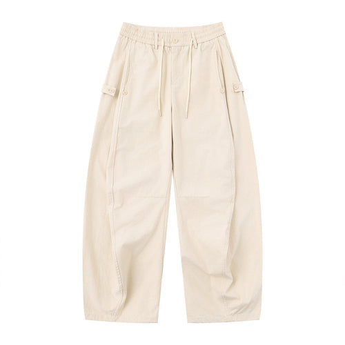 Damen Culotte-Cargohose im Utility-Stil mit elastischem Tunnelzugbund und aufgesetzten Klappentaschen Drune