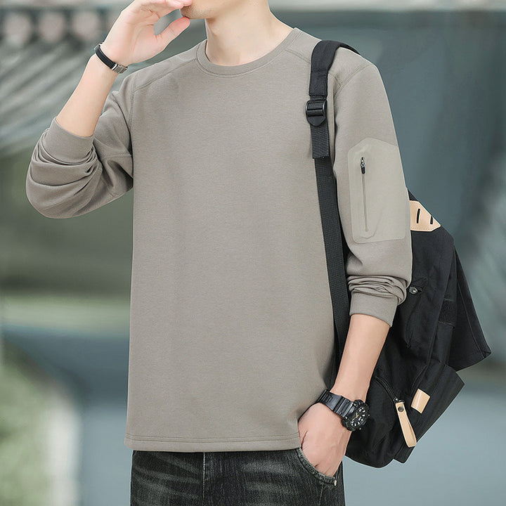 Herren Oversized Sweatshirt mit kontrastierenden Seitentaschen und weichem Fleecefutter Drune