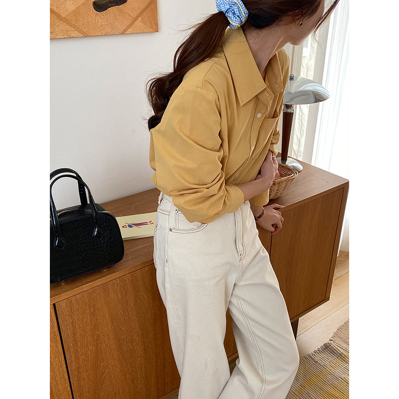 Damen elegante Bluse mit präzisem Schnitt und feinen Details Drune