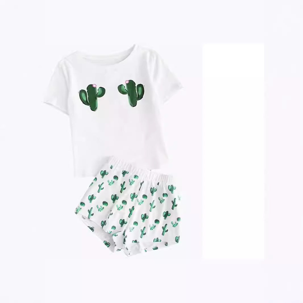 Damen Pyjama-Set mit humorvollem Print und bequemer Passform Drune