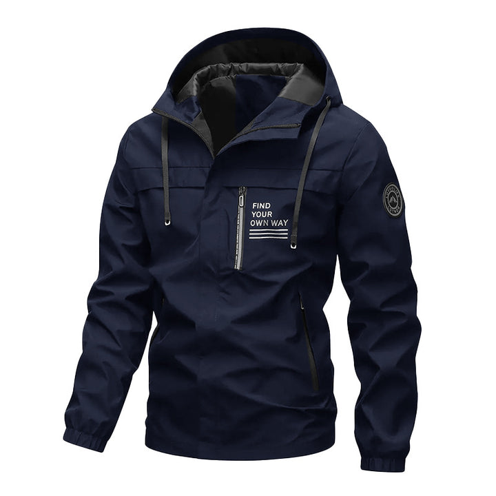 Herren Windbreaker Jacke mit hochschließendem Kragen und praktischen Taschen Drune