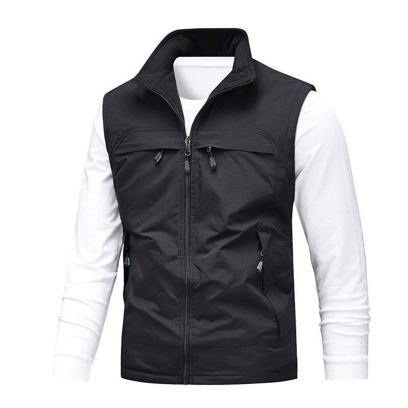 Herren Angler- und Reiseweste mit perforiertem Innenfutter, verdeckten Reißverschlusstaschen und verstellbarem Saum Drune