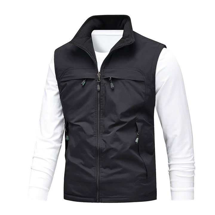Herren Angler- und Reiseweste mit perforiertem Innenfutter, verdeckten Reißverschlusstaschen und verstellbarem Saum Drune