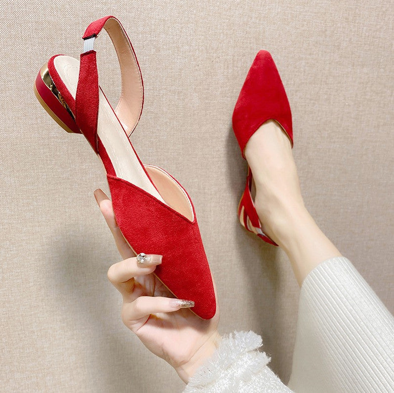 Damen elegante Slingback Ballerinas mit verstellbarem Riemendesign Drune