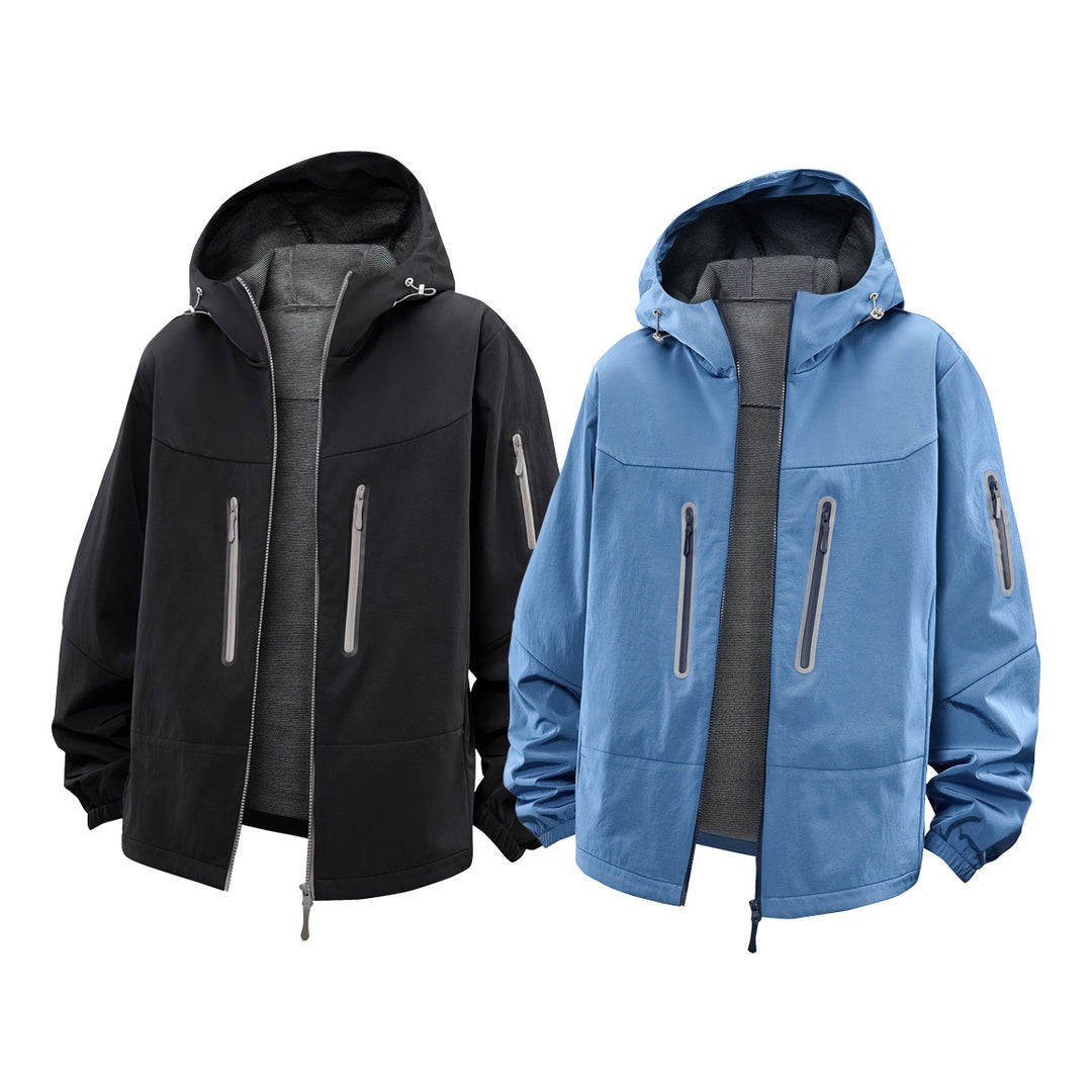 Herren Technische Softshell-Outdoorjacke mit Kapuze, versiegelten Reißverschlüssen und sportiver Regular-Fit Passform Drune