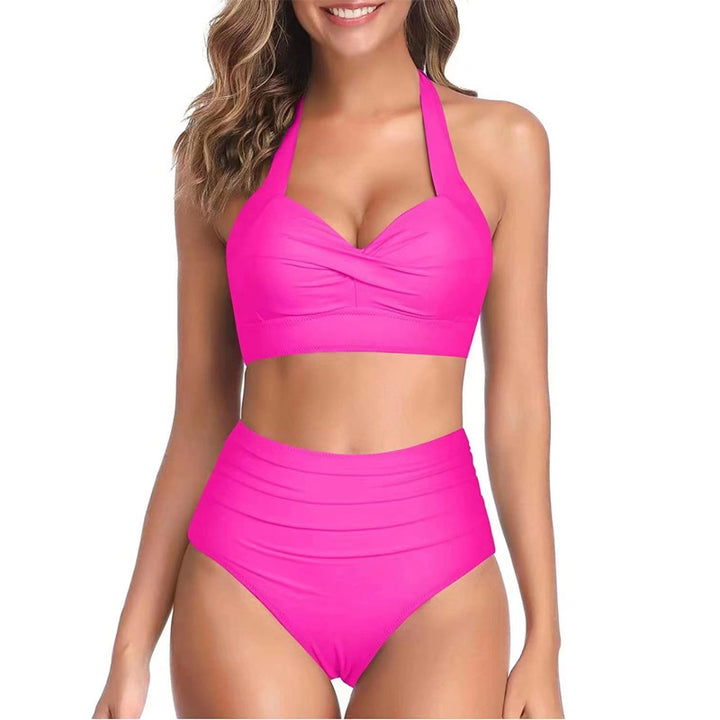 Damen Hochtailliertes Bikini-Set mit elegantem Oberteil und floralem Design Drune