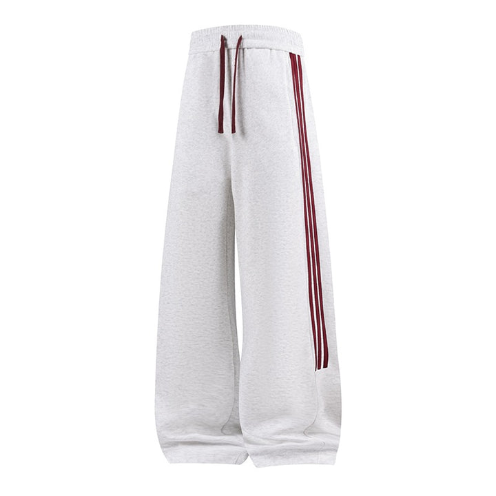 Damen Weite High-Waist Jogginghose mit markanten Seitenstreifen & Kordelzug Drune