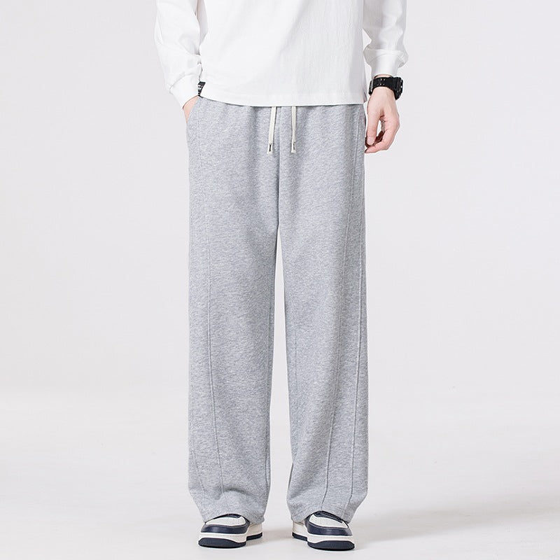 Herren Freizeit-Jogginghose im Oversize-Schnitt mit elastischem Kordelbund & markanter Seitennaht Drune