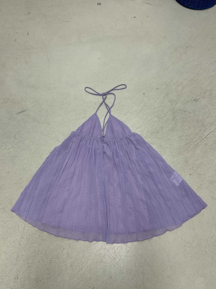 Damen Plissiertes Maxikleid mit elegantem V-Ausschnitt und Spaghettiträgern Drune