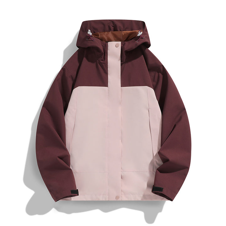 Herren Zweifarbige Softshell-Fieldjacke mit Kapuze, winddichtem Obermaterial und minimalistischen Eingriffstaschen Drune