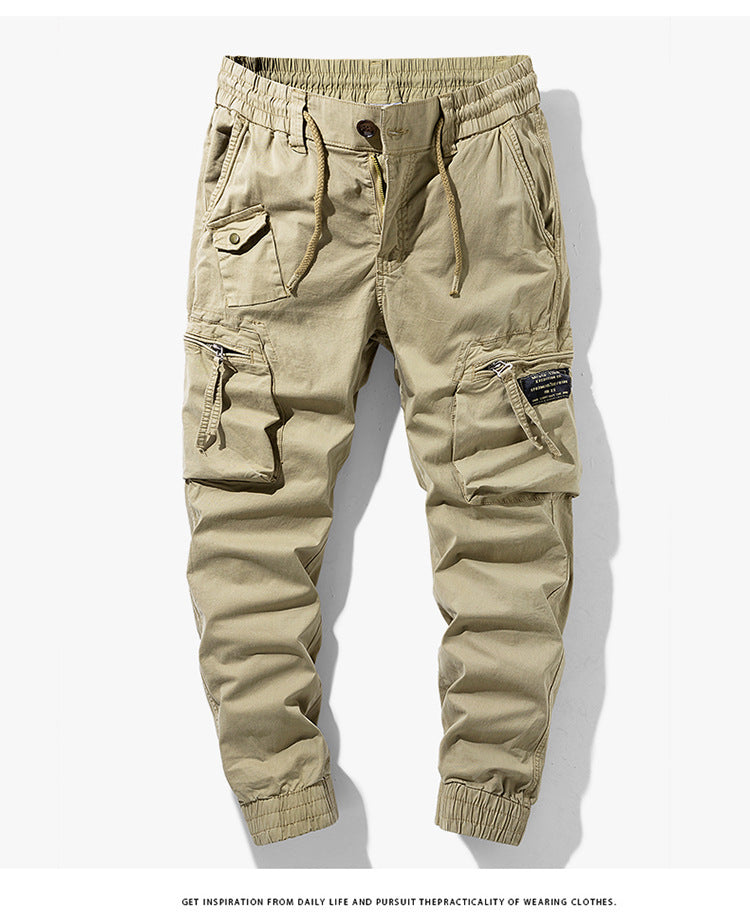 Herren Tapered-Utility-Cargohose mit elastischem Tunnelzugbund, großen Klapp­taschen und gerippten Bündchen Drune