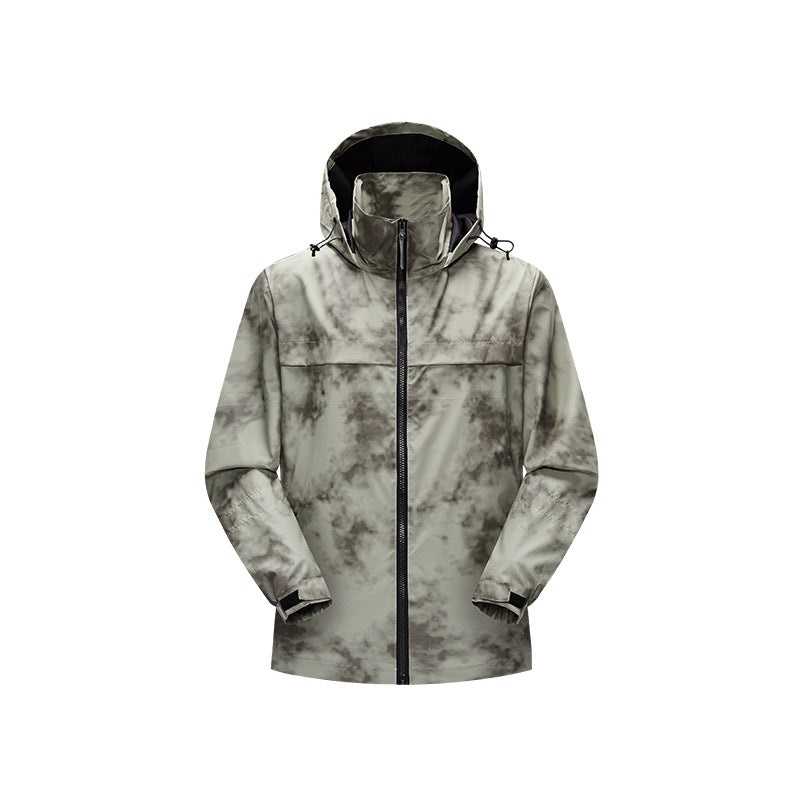 Herren Leichte wasserfeste Outdoorjacke mit verstellbarer Kapuze, getapten Nähten und Frontreißverschluss Drune