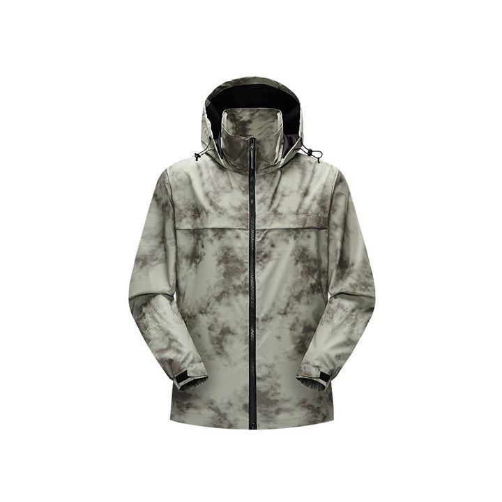 Herren Leichte wasserfeste Outdoorjacke mit verstellbarer Kapuze, getapten Nähten und Frontreißverschluss Drune