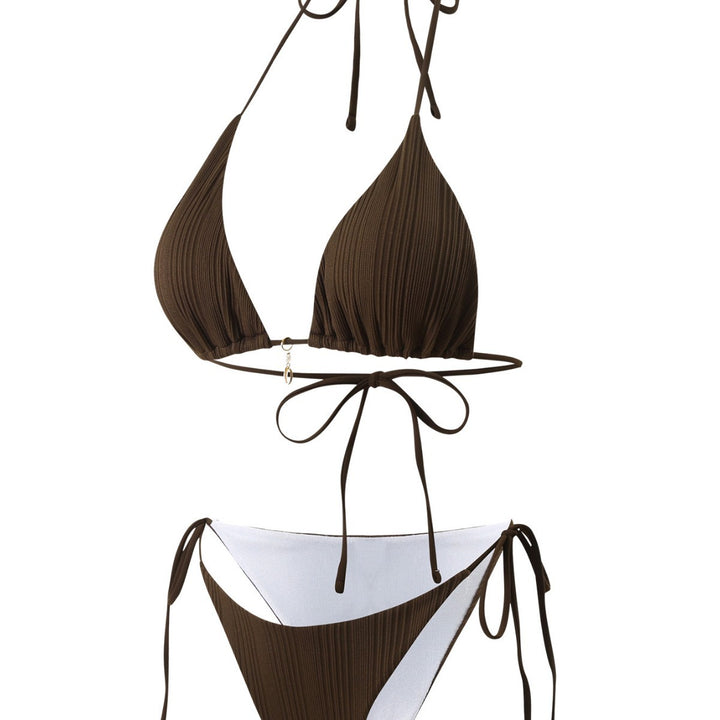 Damen Triangel-Bikini mit raffiniertem Ripp-Design und elastischen Schnürungen Drune