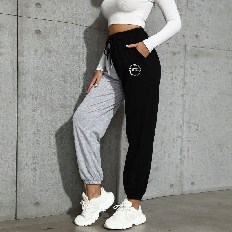Damen Lässige Trackpant mit hohem Gummibund, Tunnelzug, Seitentaschen und elastischen Bündchen Drune