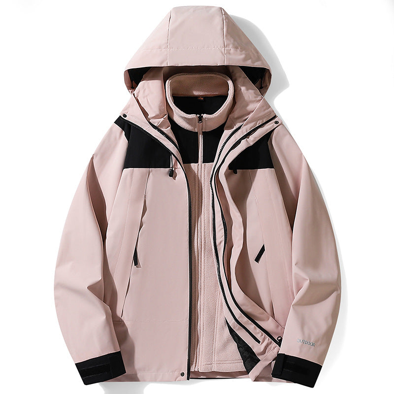 Damen multifunktionale Softshelljacke mit herausnehmbarem Fleecefutter, winddichter Außenhülle und verstellbarer Kapuze Drune