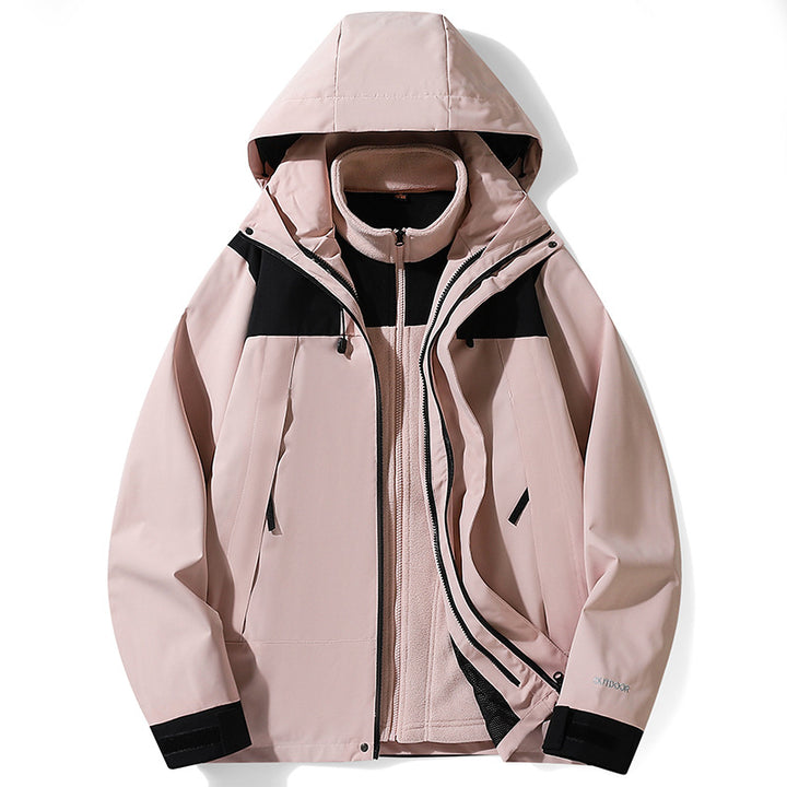 Damen multifunktionale Softshelljacke mit herausnehmbarem Fleecefutter, winddichter Außenhülle und verstellbarer Kapuze Drune