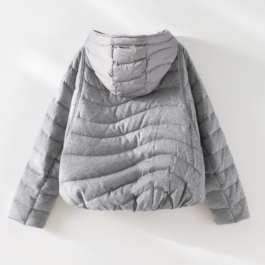 Damen gesteppte Kapuzen-Winterjacke mit tailliertem Gummizug Drune