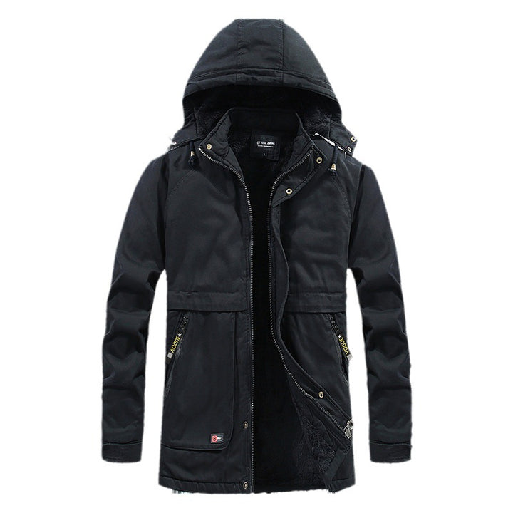 Herren gefütterter Parka mit Kapuze und weichem Teddyinnenfutter Drune