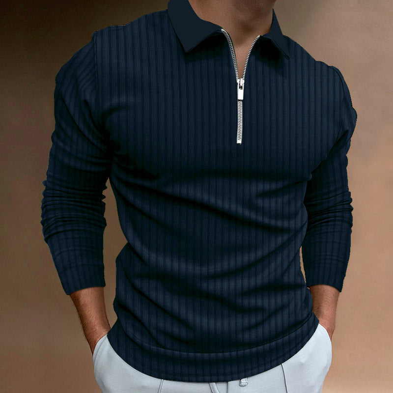 Herren Poloshirt mit elegantem Reißverschluss und strukturiertem Design Drune