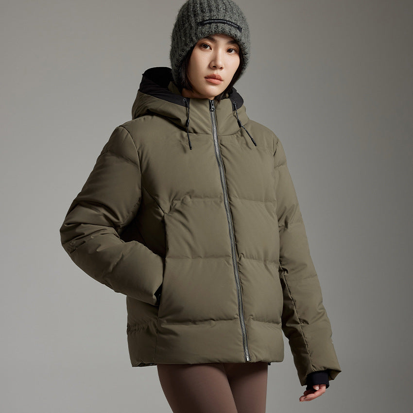 Damen Wattierte Winterjacke mit Kapuze, Thermo-Isolierung und winddichter Außenhülle Drune