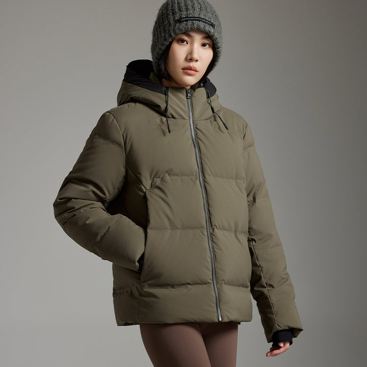 Damen Wattierte Winterjacke mit Kapuze, Thermo-Isolierung und winddichter Außenhülle Drune