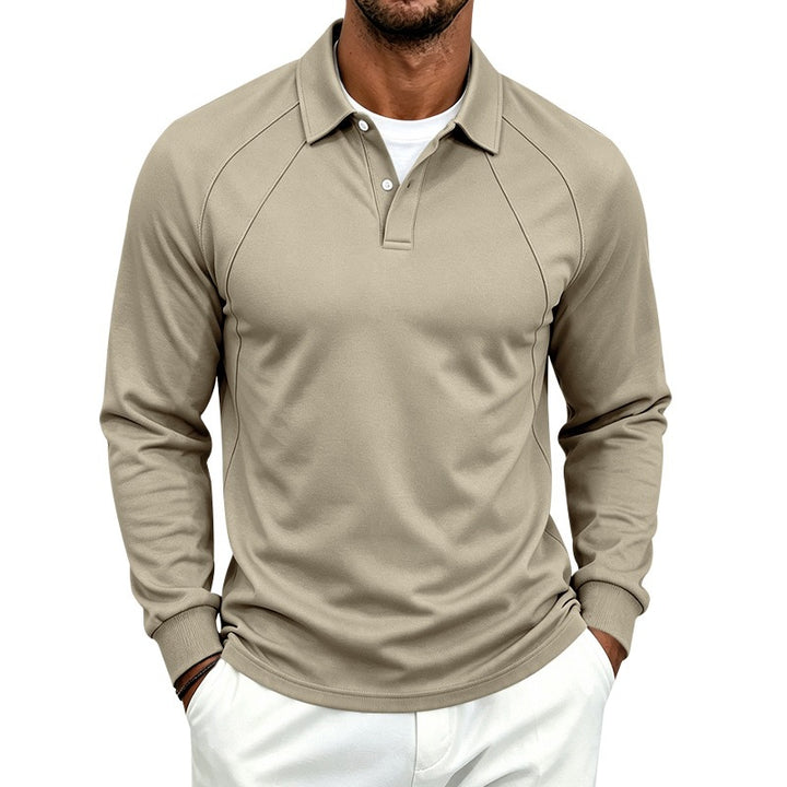 Herren Langarm-Polohemd aus atmungsaktivem Jersey mit Raglanärmeln Drune