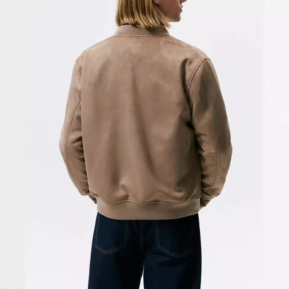 Herren Casual Elegante Sweatjacke mit Rundhalsausschnitt und seitlichen Eingrifftaschen Drune