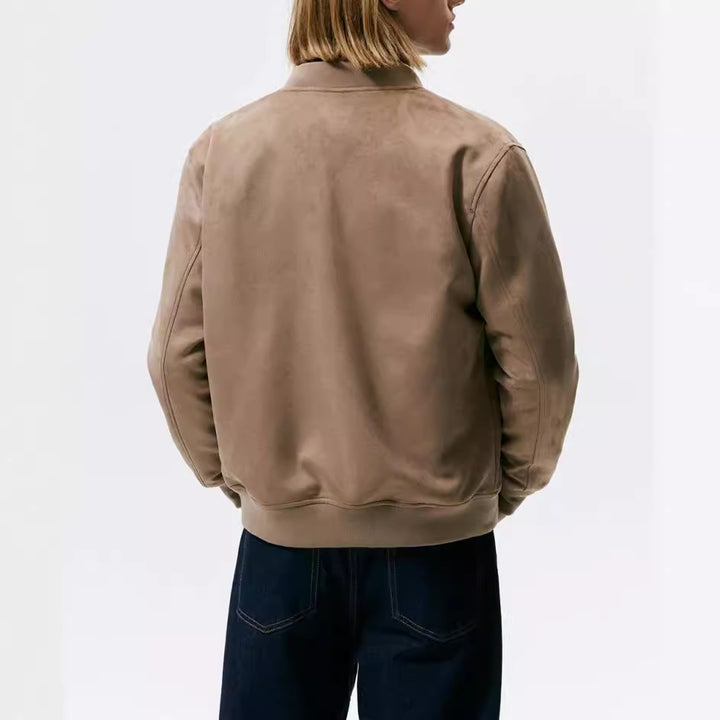 Herren Casual Elegante Sweatjacke mit Rundhalsausschnitt und seitlichen Eingrifftaschen Drune