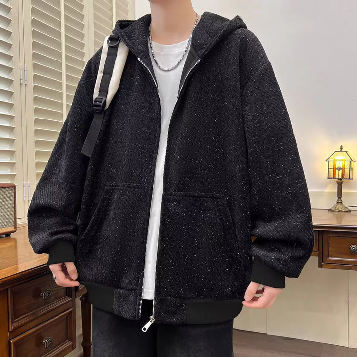 Damen Modische Jacke mit Kapuze und asymmetrischem Schnitt Drune