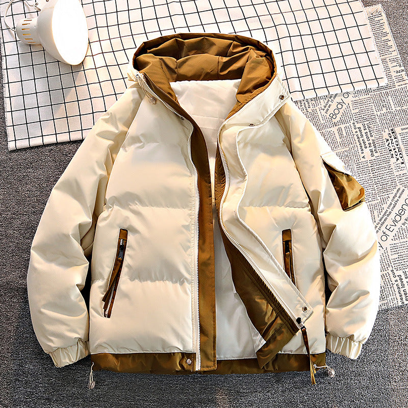Herren  isolierte kapuzenpilotenjacke für kaltes Wetter mit Kordelzugsaum, elastischen Bündchen und schrägen Reißverschlusstaschen Drune